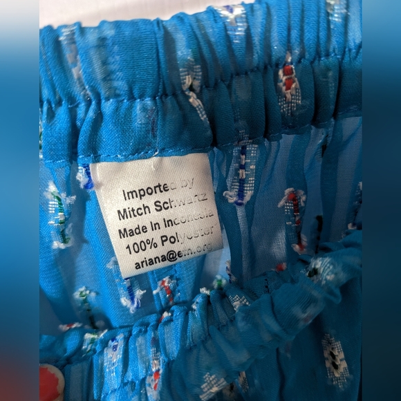 Turquoise with multi colored details, split leg, sheer genie Haram pants - Picture 3 of 7